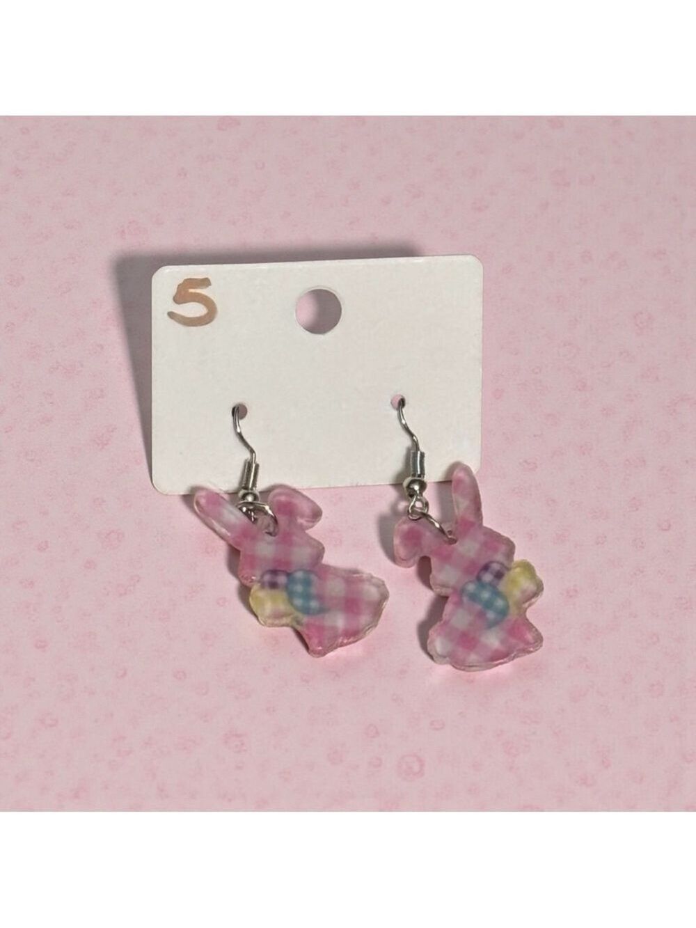 Pink Bunny Dangle Earrings NWOT